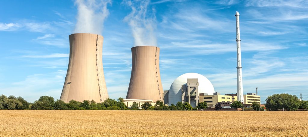 Nuclear Power Station and wheat field.