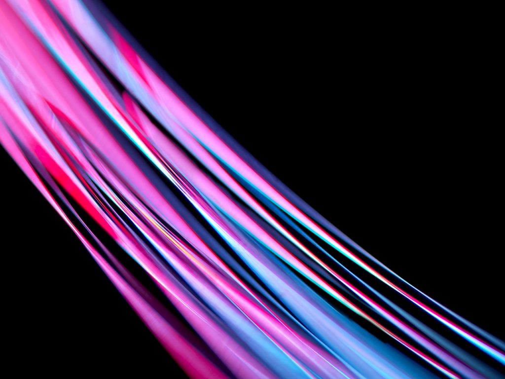 Pink and blue optical fibres