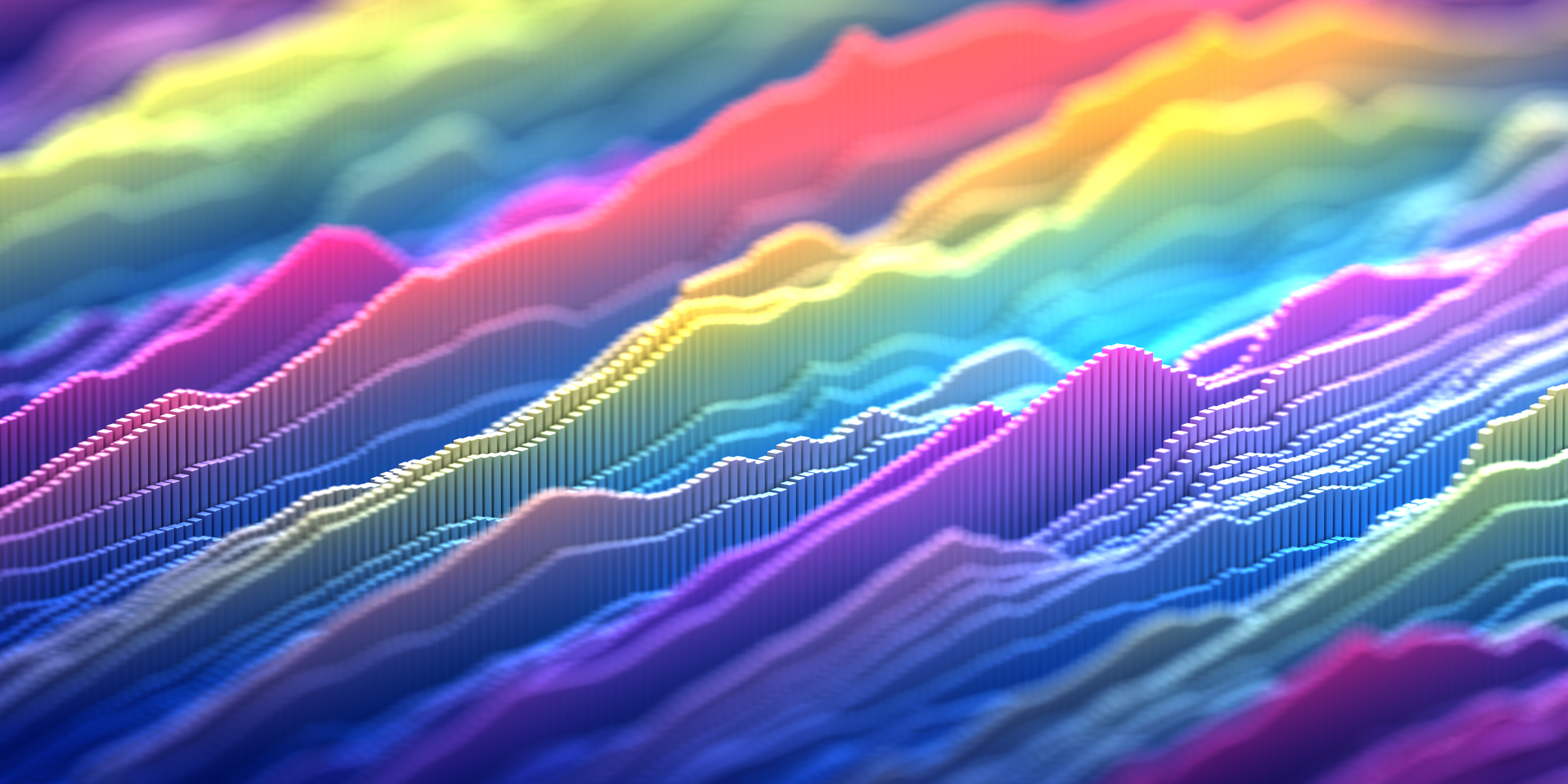 Abstract 3D rendering of bar chart data